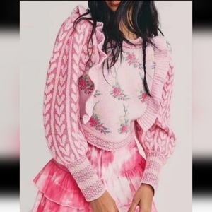Pink Pullover Sweater gives Loveshackfancy Vibes